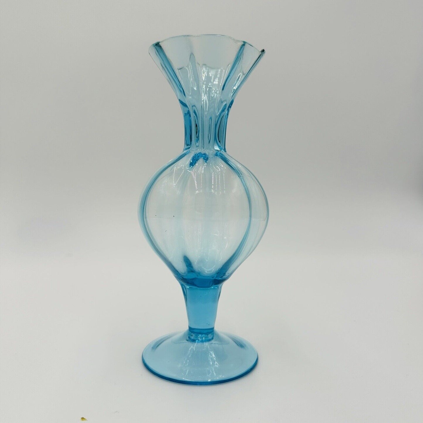 Bud Vase Napoleone Martinuzzi in the Manner of Blown Glass Blue Aqua Decor