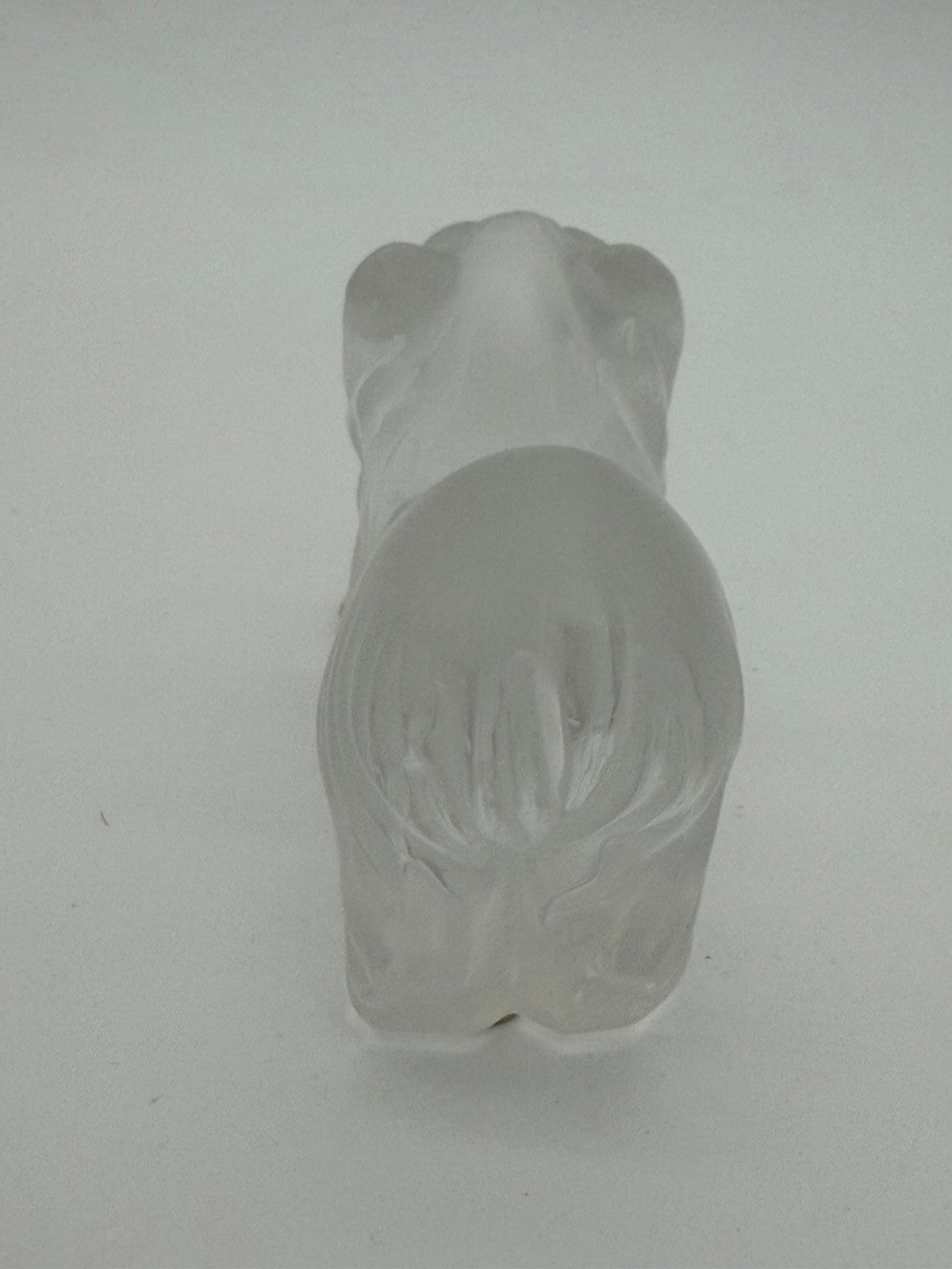 Lalique France Crystal Yorkshire Terrier dog Frosted Detailed 3”x4” Figurine