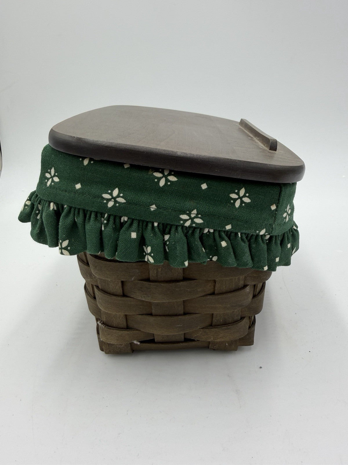 Rare Longaberger USA Brown Recipe Basket W/ Lid, Protector, Linen & Cards 2008