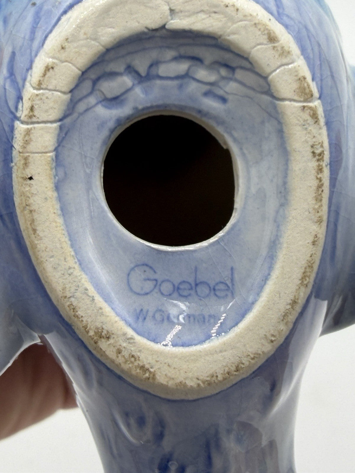 Goebel Germany Blue & Brown Sparrow Bird Figurine Porcelain Vintage Set 2 PCs