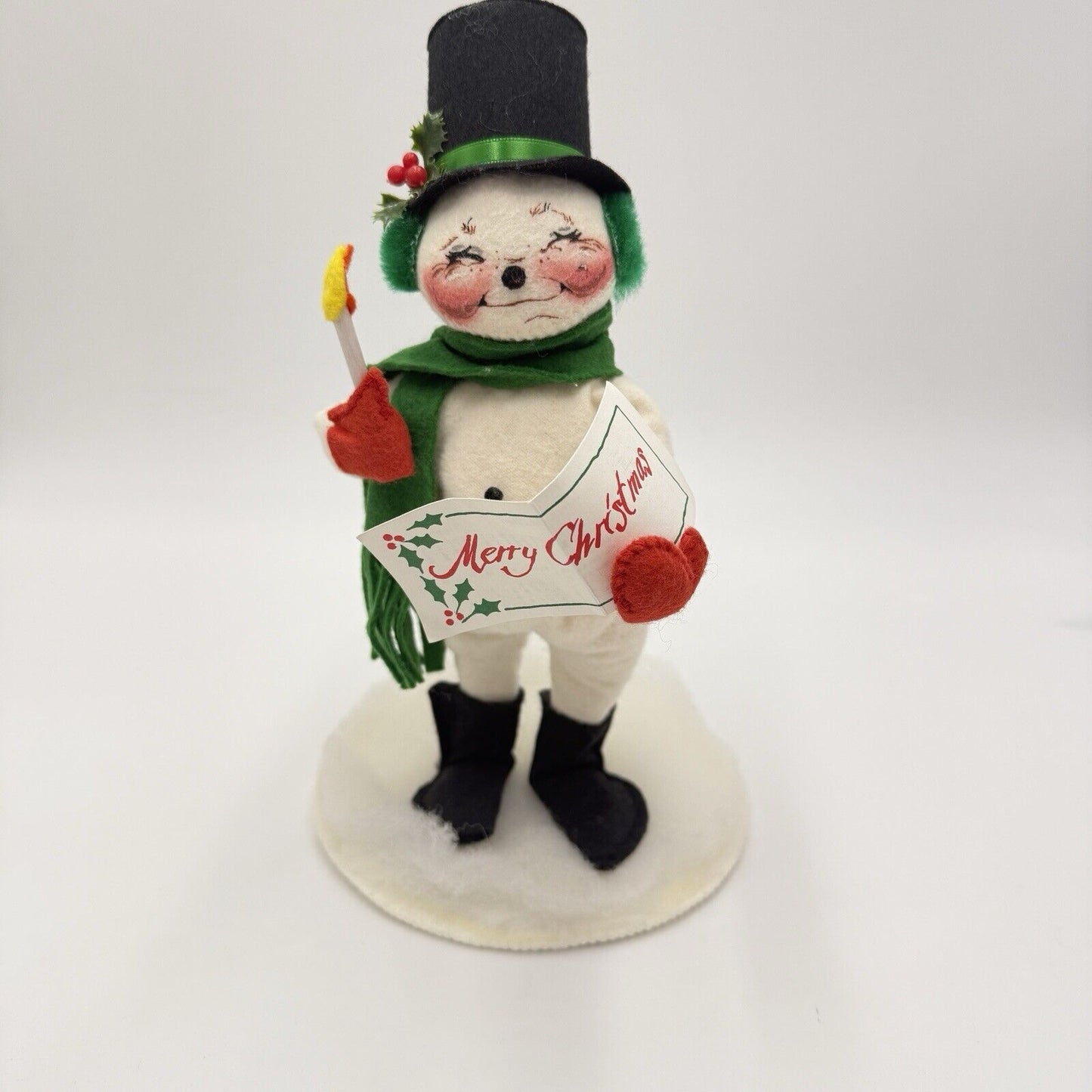 Annalee Dolls Christmas Snowman Caroler Vintage Figurine 9”