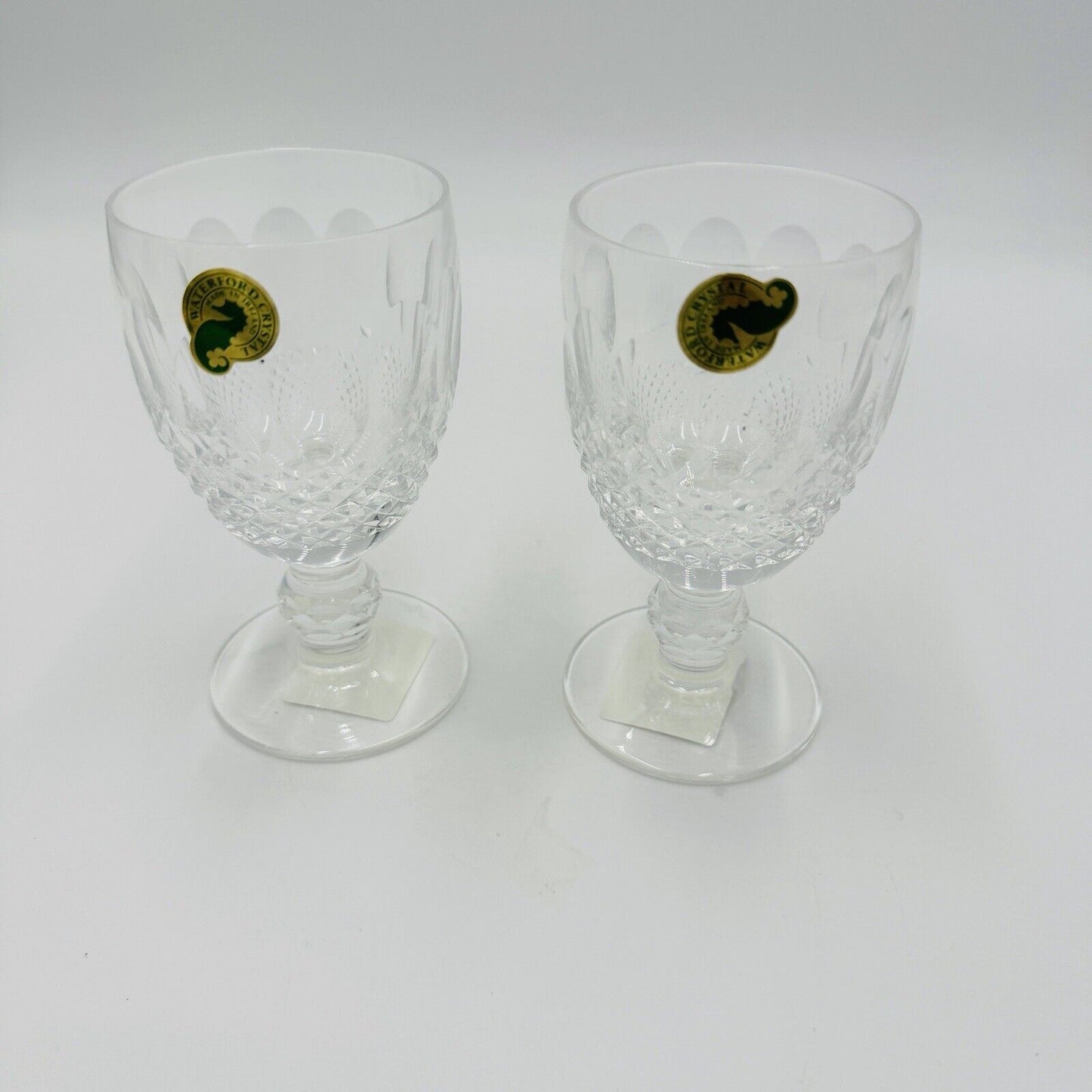 Waterford Colleen Claret Wine Glasses Set Vintage Crystal 2 Pieces Short Stem