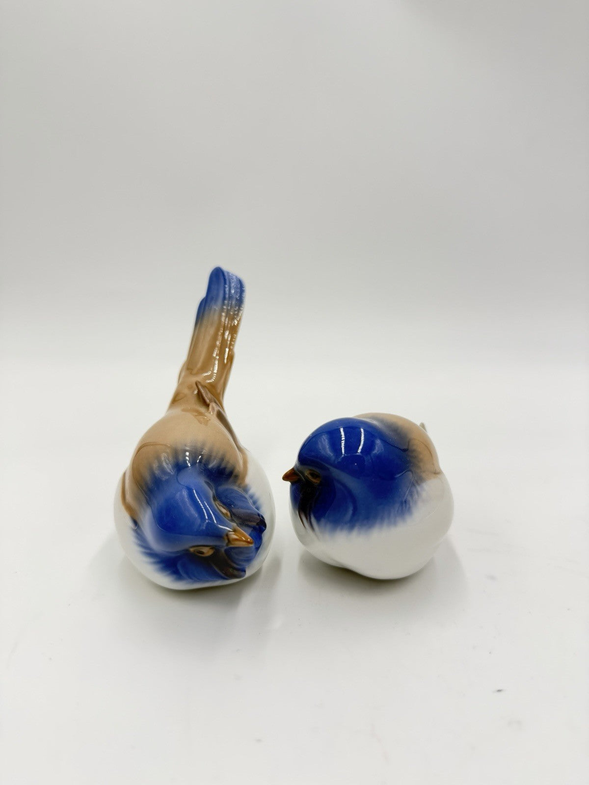 Bing & Grondahl Denmark Porcelain Pessimist & Optimist Titmouse Bird Figurines