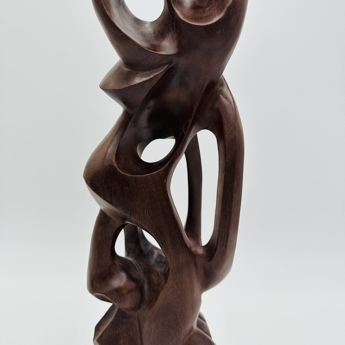 Mid Century Carved Wood Sculpture Hand Foot Face Modernism Large 19in Folk Art