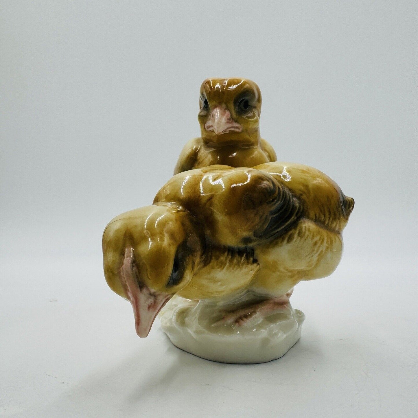 Antique Karl Ens Volkstedt Chicks Chicken Porcelain Figurine Germany Painted