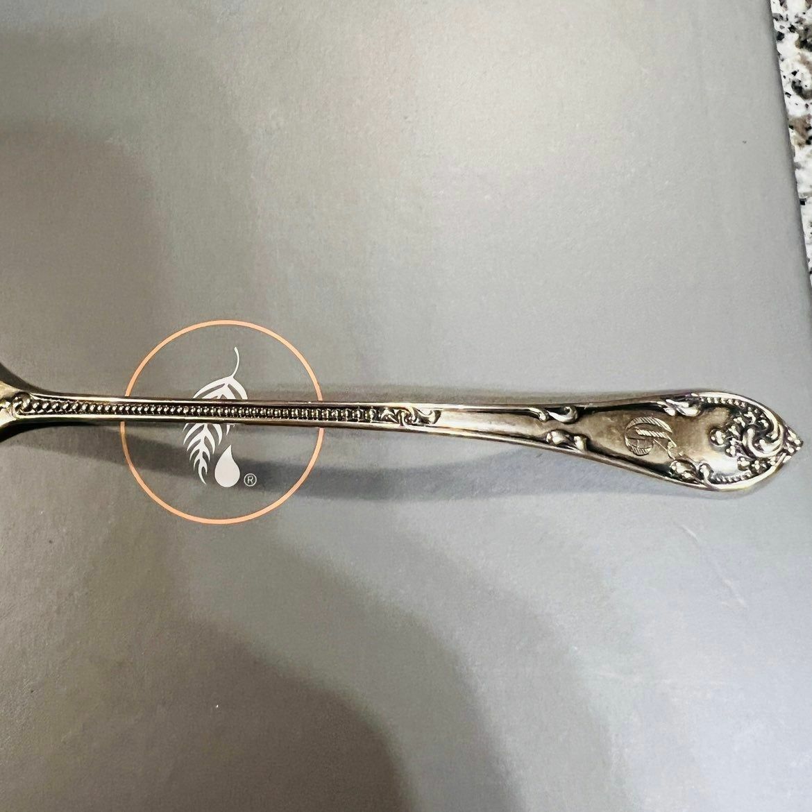 Towle Ladle Spoon Sterling Silver Rustic Pattern Sauce Gold Wash Monogram 5 1/8"