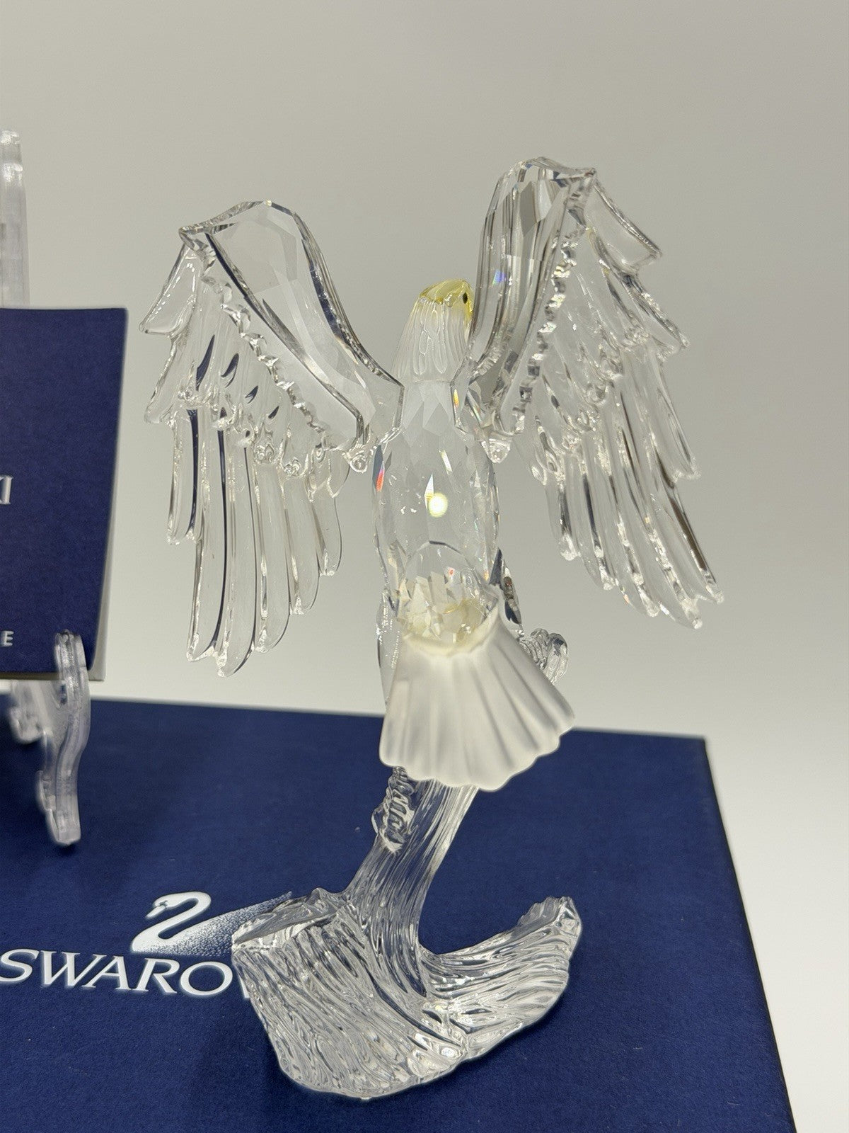 Swarovski Crystal Austria Bald Eagle 5” Figurine W/box & COA