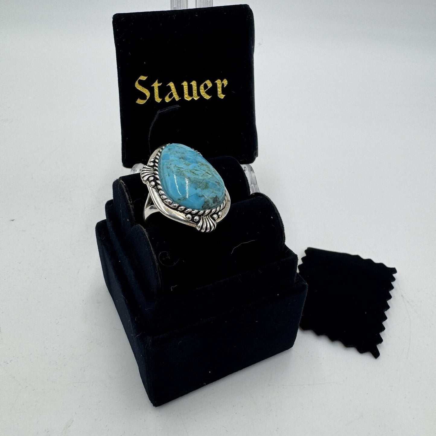 Stauer Sedona Turquoise Sterling Silver Women Ring Size 7 Arizona