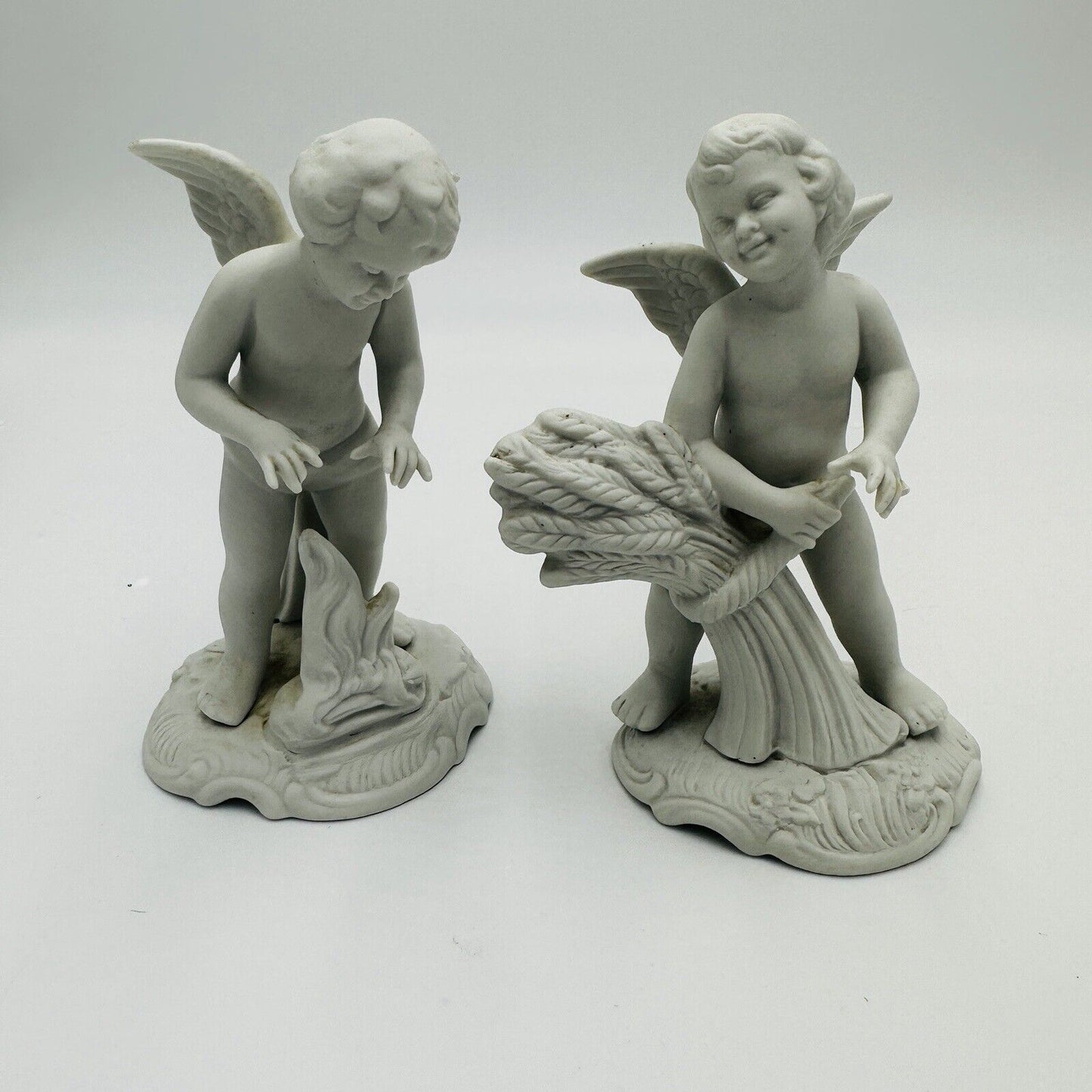 Karl Klette Dresden Cherubs Four Seasons White Bisque Germany Vintage