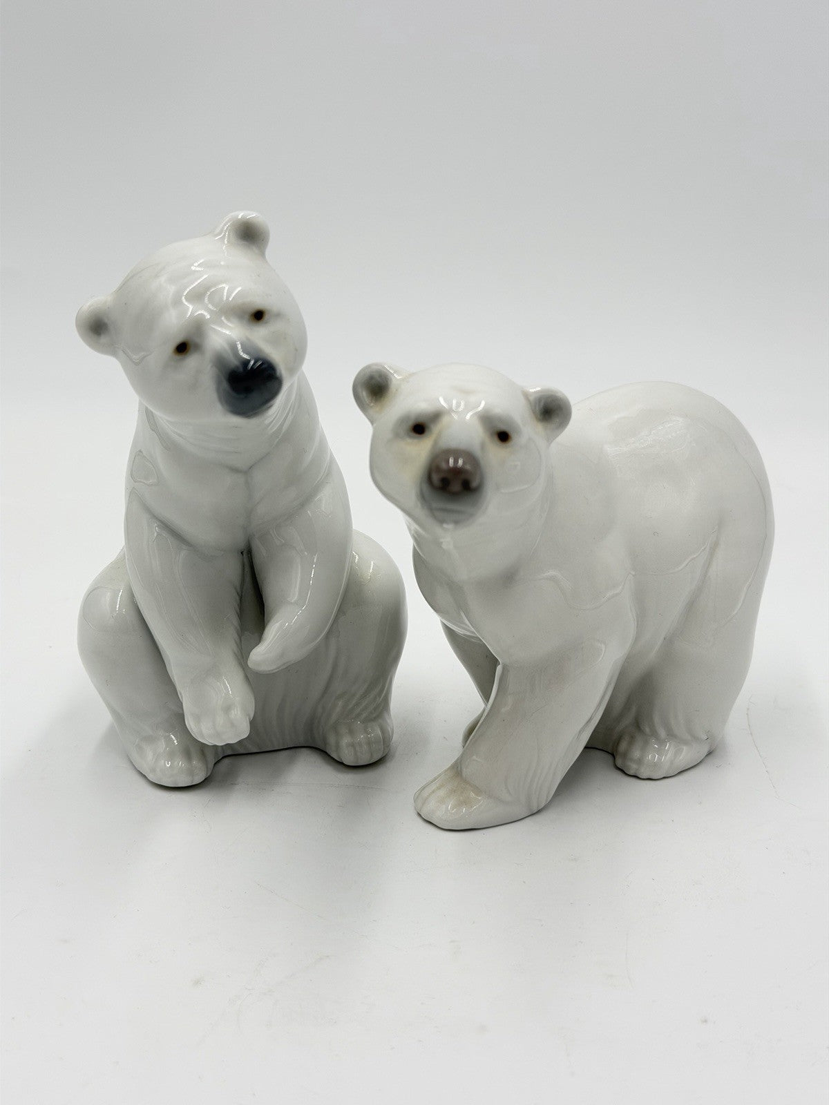 Lladro Polar Spain Porcelain Pair Polar Beats Figurine White  Juan Huerta 70s