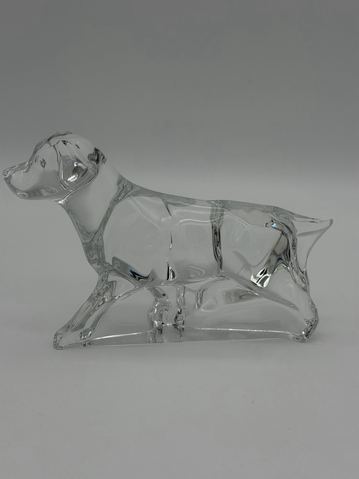 Baccarat France Crystal Clear Dog Labrador Retriever Figurine (Flawed)