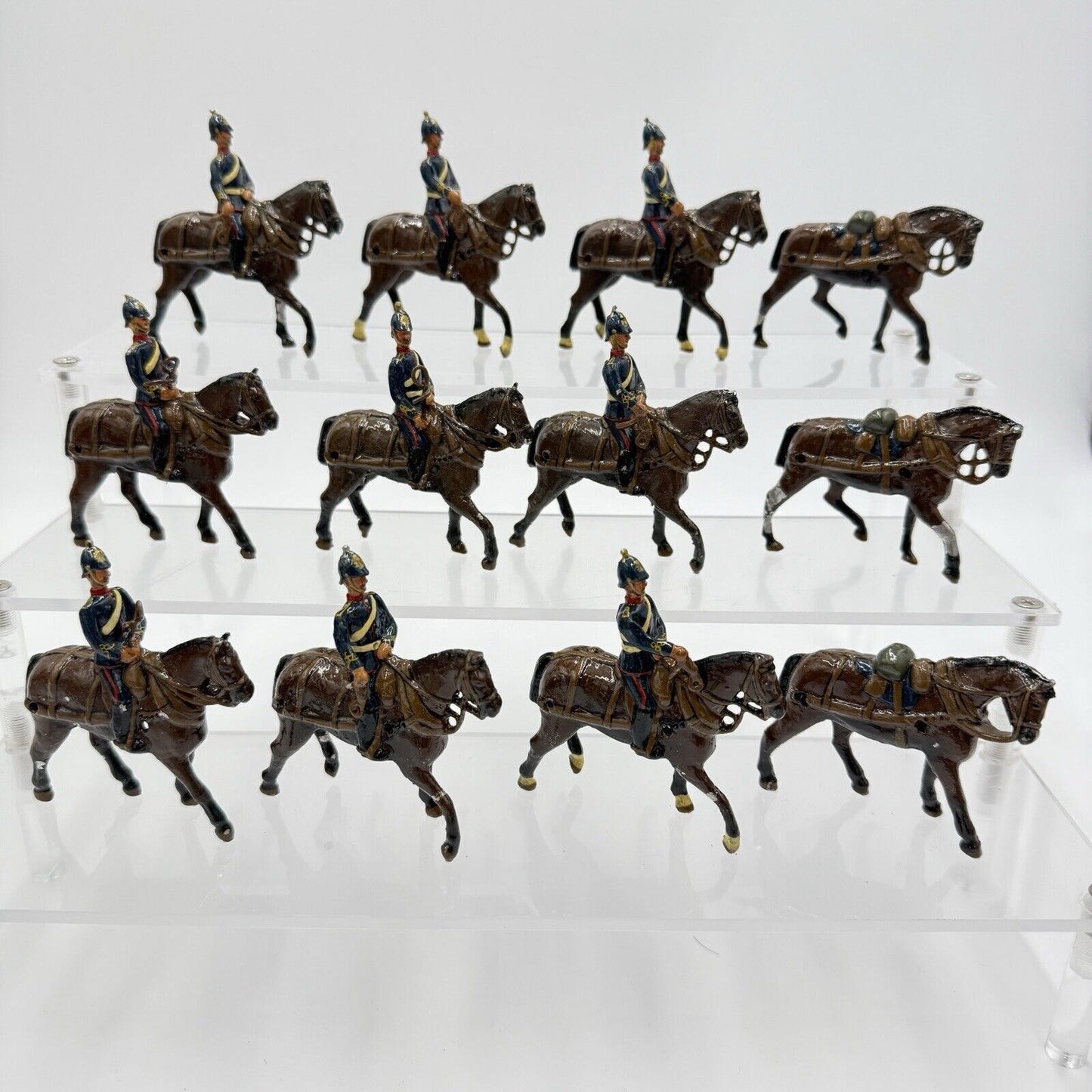 Rare Britains Toys Soldiers Painted Horses & Riders England Lot Of 12 PCs