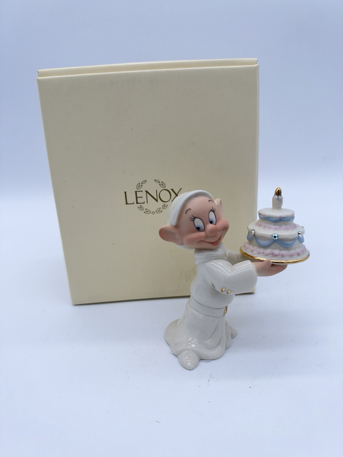 Lenox Disney Showcase Dopey's Birthday Wish Cake & Rhinestones 3 1/4" Figurine