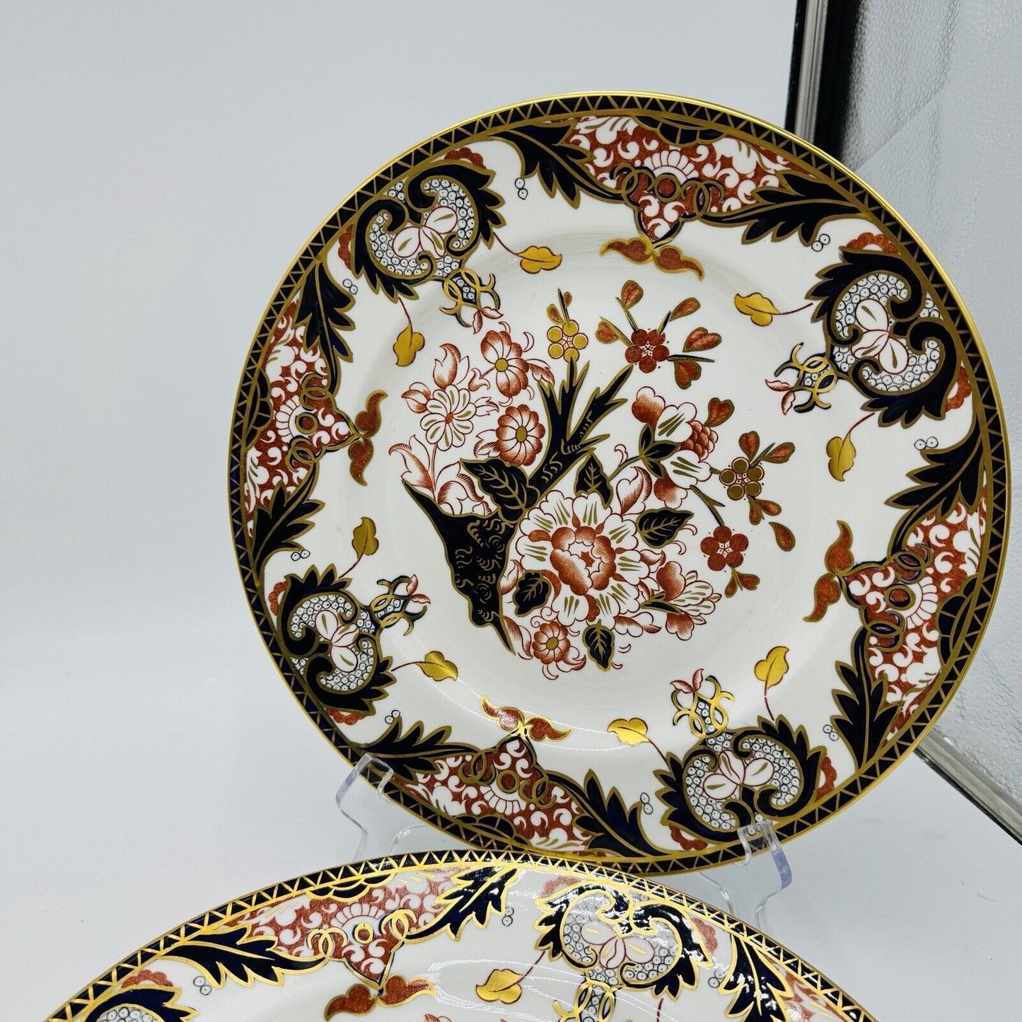 Antique Royal Crown Derby King's Of Old Japan 383 Pattern Dinner Plates 4 Pieces