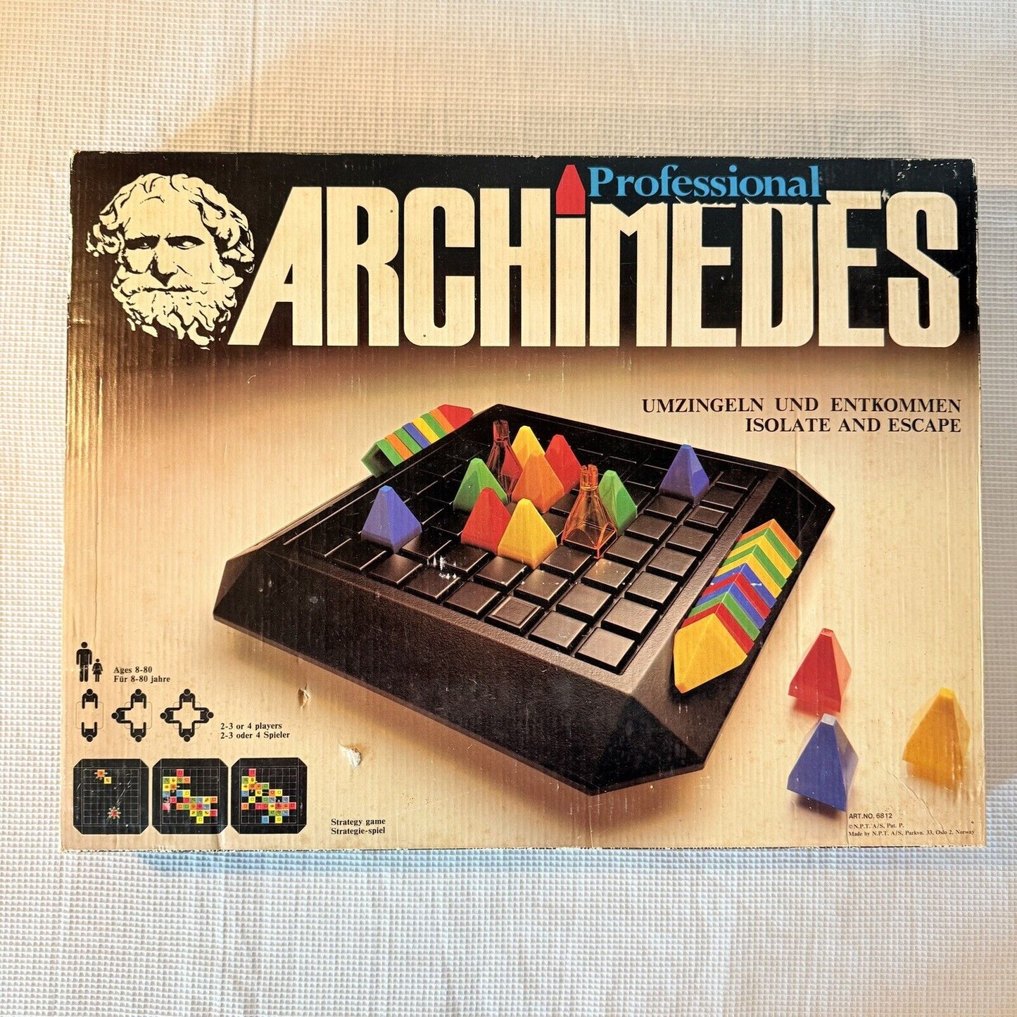 Professional Archimedes Board Game 2-4 Players Isolate And Escape Norway Vintage