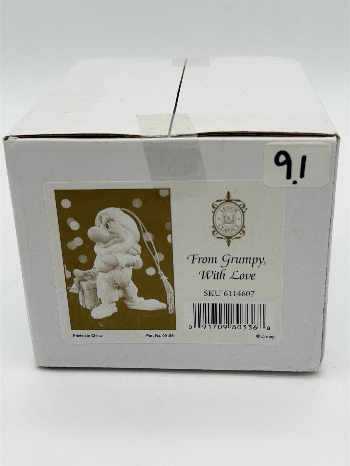 LENOX Disney Showcase Collection From Grumpy With Love Ornament COA Sealed