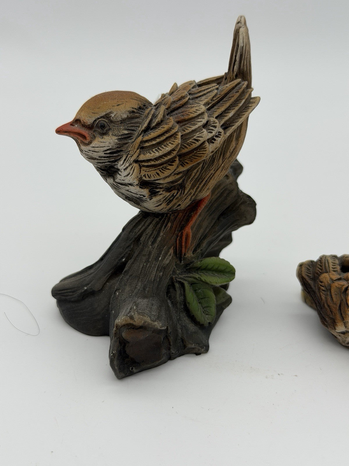 Faro A. Lucchesi Sparrow Figurine Italy Hand Painted Resin Bird 2.5" Set of 2