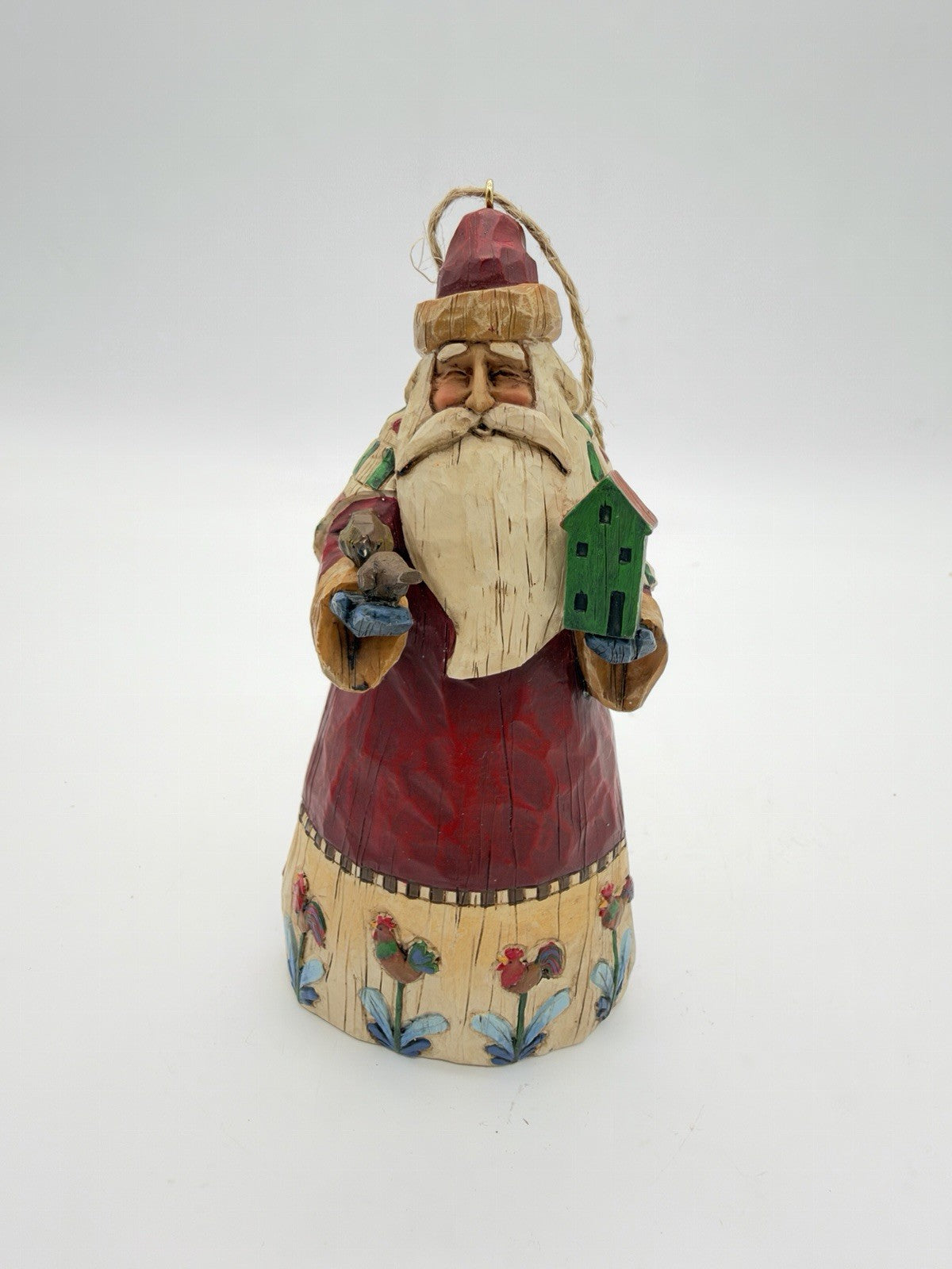 Jim Shore Santa w Birds Birdhouse Christmas Ornament 2002 Vintage Rare 5.5”