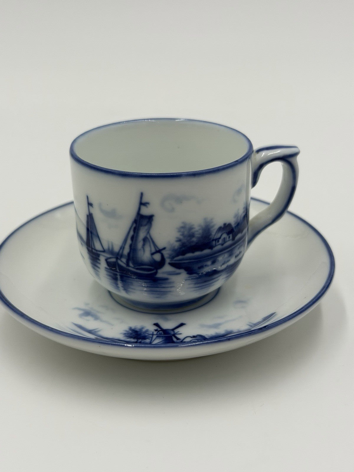 Early 1900’s S.S. Hartwell Gloucester Mass Germany Porcelain Demitasse Set Blue