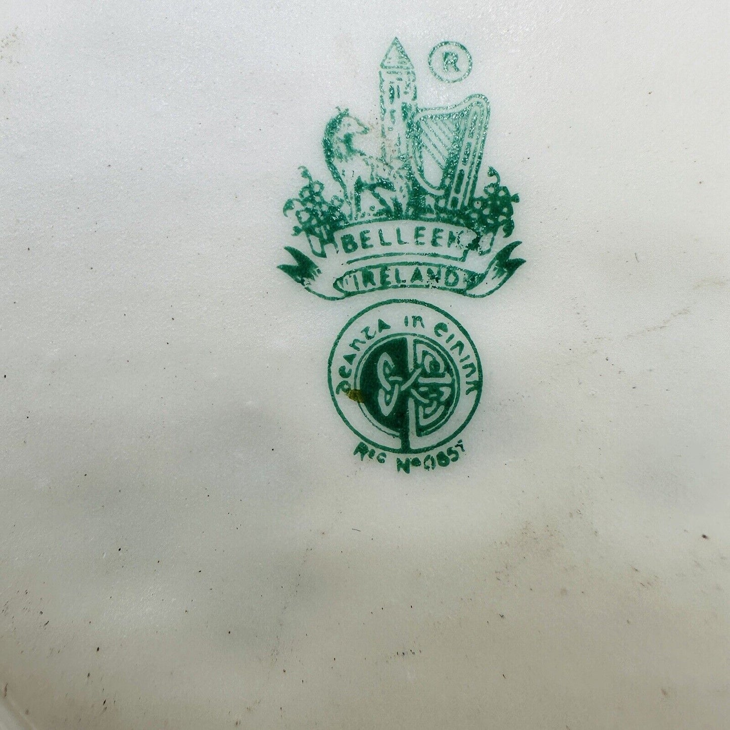 Belleek Ashtray Shamrocks 6th mark 1965 -1980 Ireland Small Vintage Porcelain