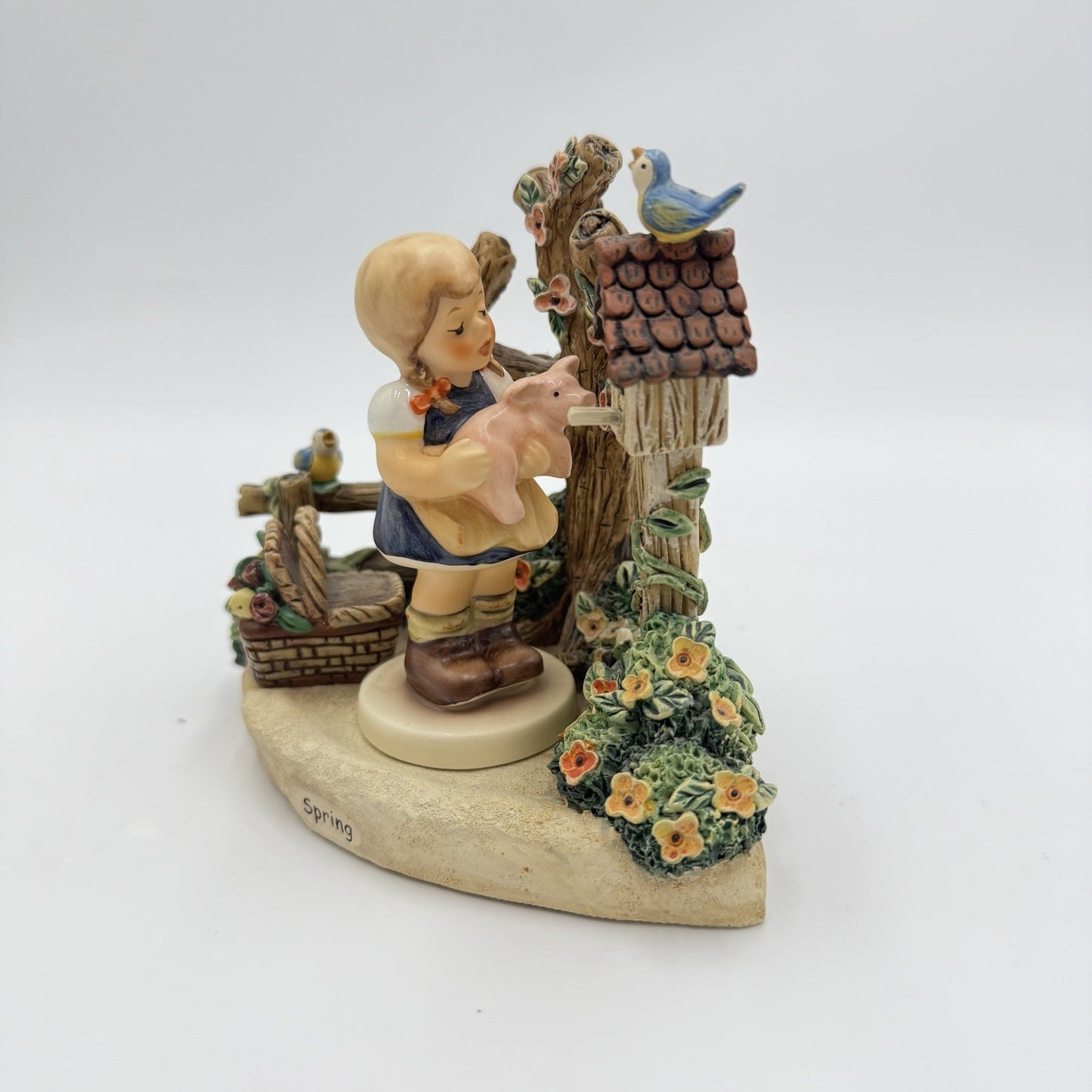 Goebel Springtime Splendor #115-D Hummel Figurine Girl pig 5in Germany Porcelain