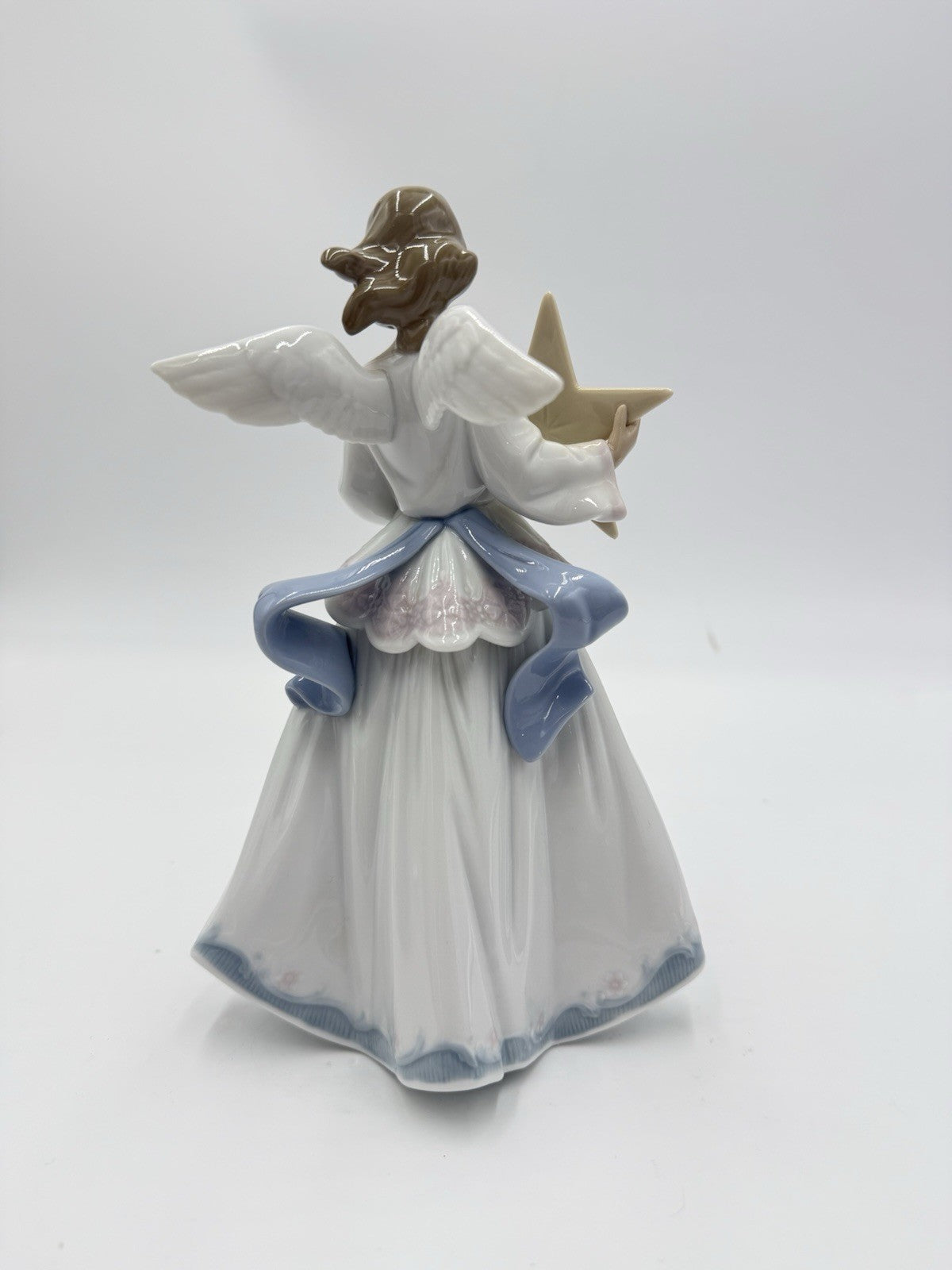 Lladro Spain Porcelain Angel Of The Stars Christmas Tree Topper 8” Angel Figurin
