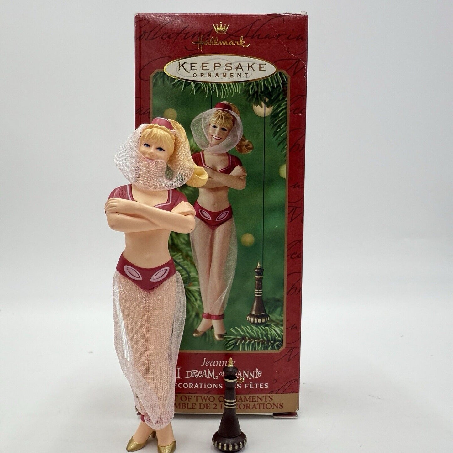 Vintage 2000 Hallmark "Jeannie" Ornament I Dream Of Jeannie 2-Piece Set TV Show