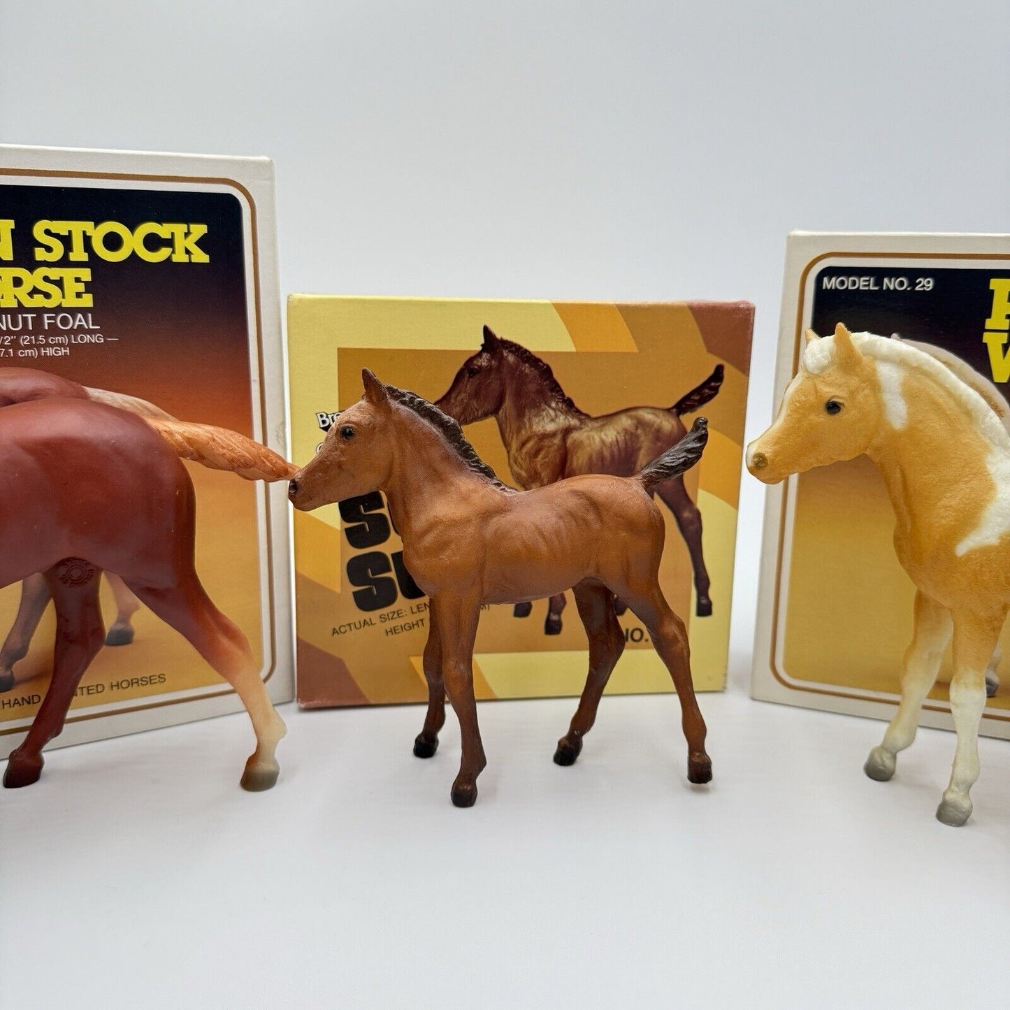 Vintage Breyer Horses Models USA Foals Figurines In Box Set 3