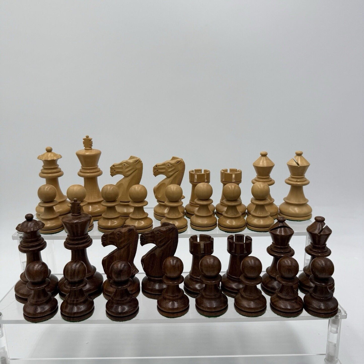 Vintage Wooden Limited Edition Tournament Weighted Chess Set King Height 3.9"