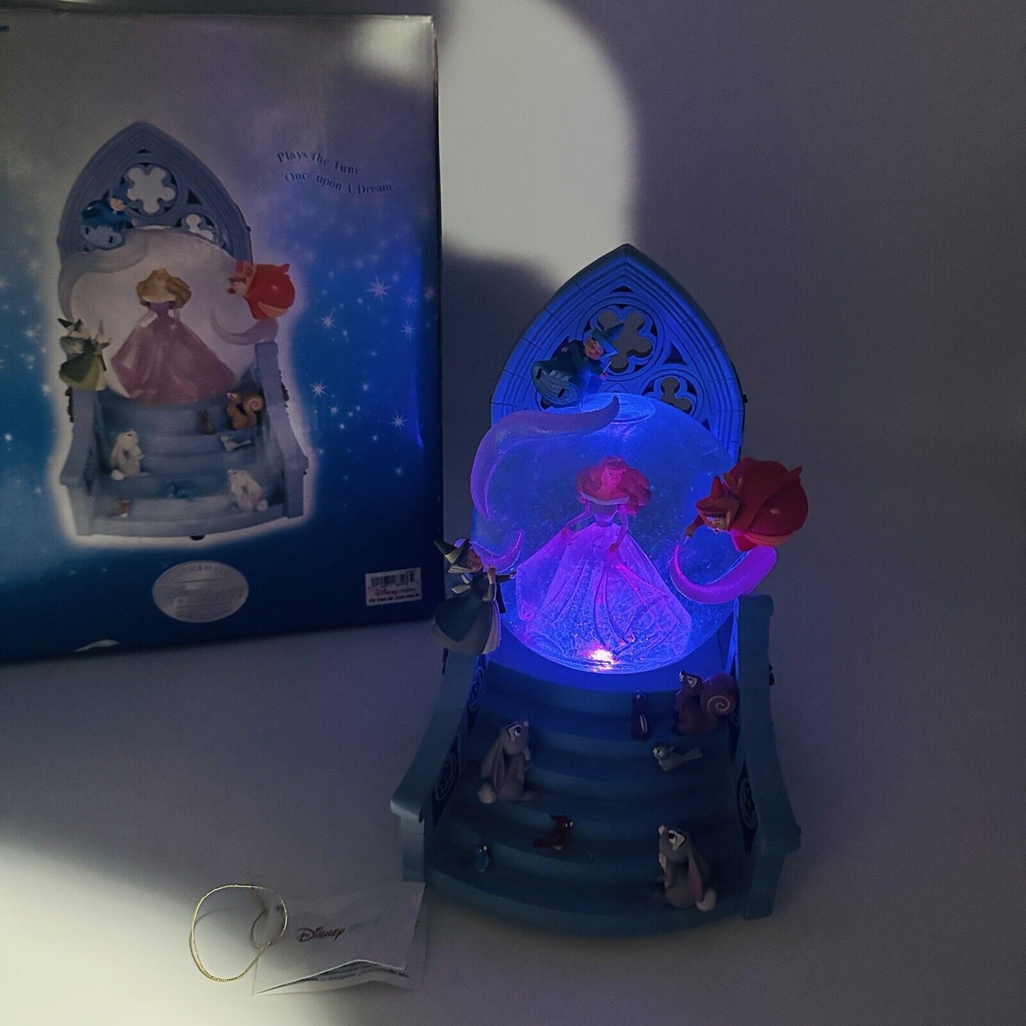 Disney Store Snow Globe Aurora with Fairies Once Upon A Dream Song Works W/box