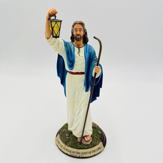 Danbury Mint Jesus Light The Way Sculpture Figurine Painted Standing Decor