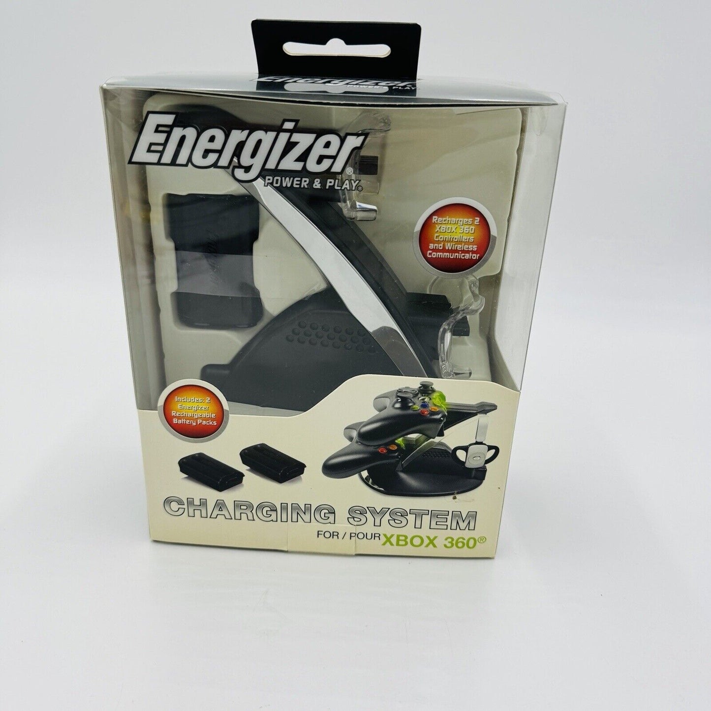 Energizer Power & Play Charging System For XBOX 360 Controllers Unused