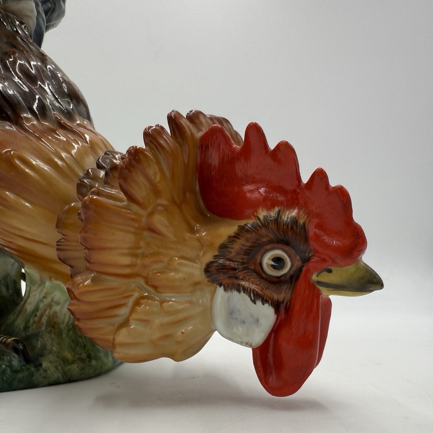 Large Algora Porcelain C.Martinu Hand Painted Rooster Figurine Spain Vintage 11"