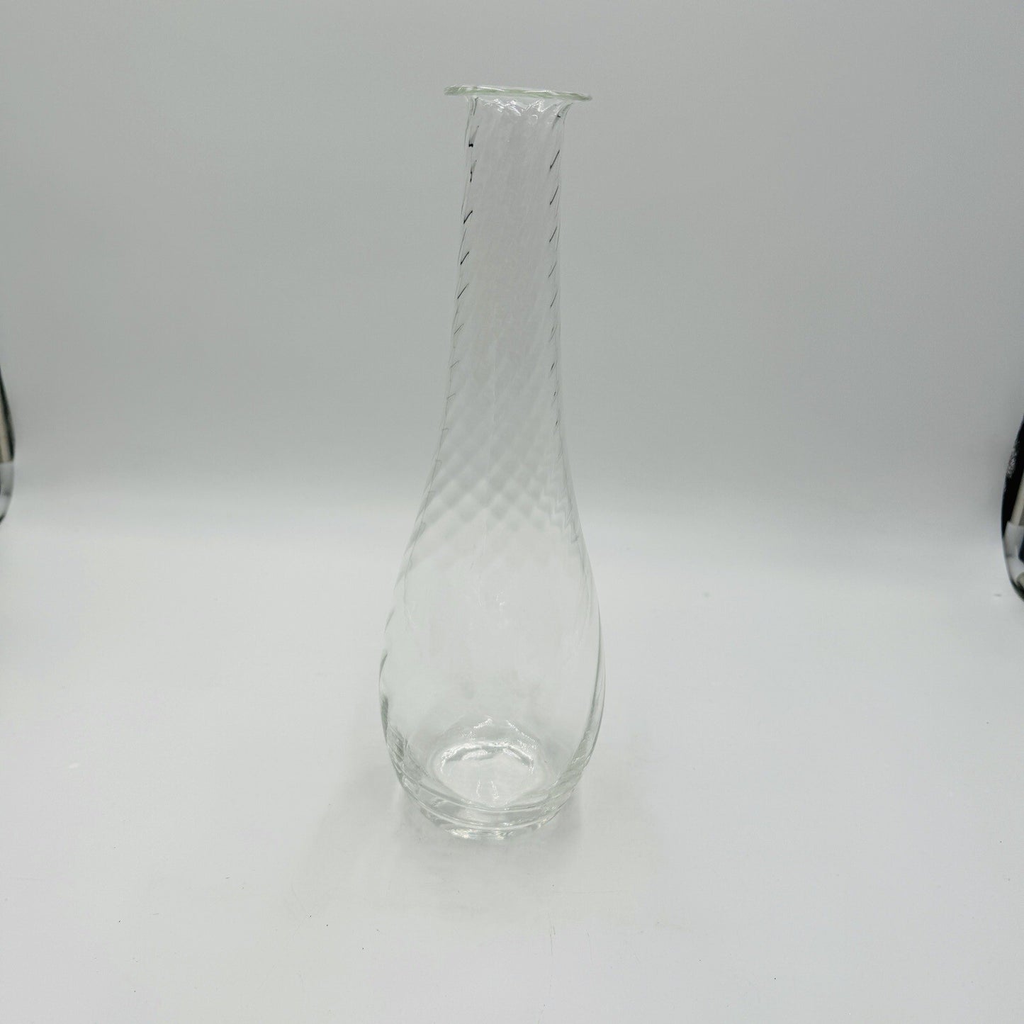 Villeroy & Boch Crystal Glass Swirl Flower Vase Tall 13in Serveware