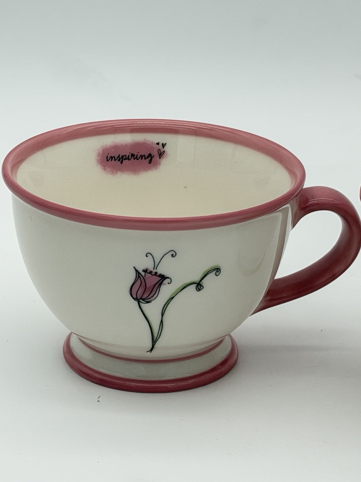 Starbucks Inspiring Uplifting 10oz Floral Footed Cup COFFEE TEA 2006 Floral Mugs