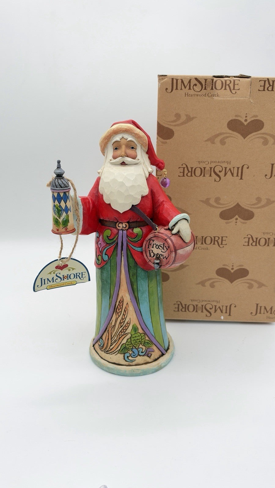 Rare Jim Shore Heartwood Creek Christmas Spirits Santa A toast to good tidings