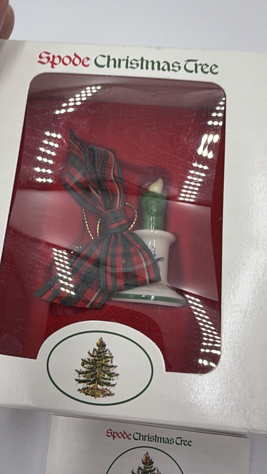 Spode Christmas Tree Porcelain Ornaments Figurines Tree & Candle Stick Ornament