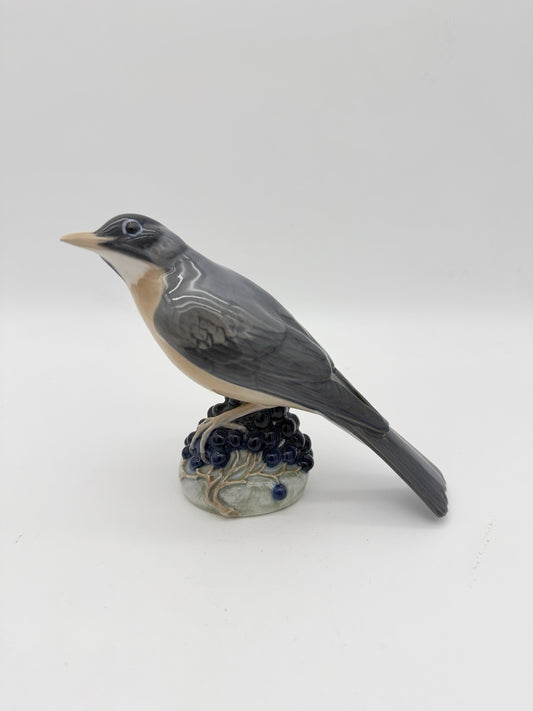 Royal Copenhagen Denmark #1235 Porcelain Redwing Bird Figurine -Ingeborg Nielsen