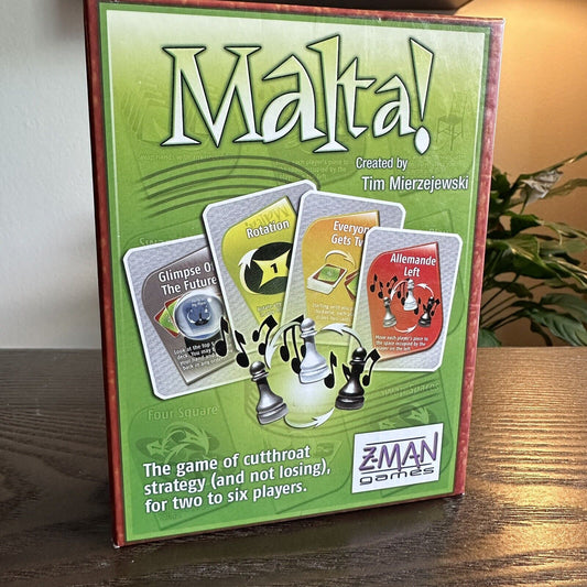 Z-Man Malta! Card Game Cutthroat Strategy Fun Reactions Fast 2-6 Players