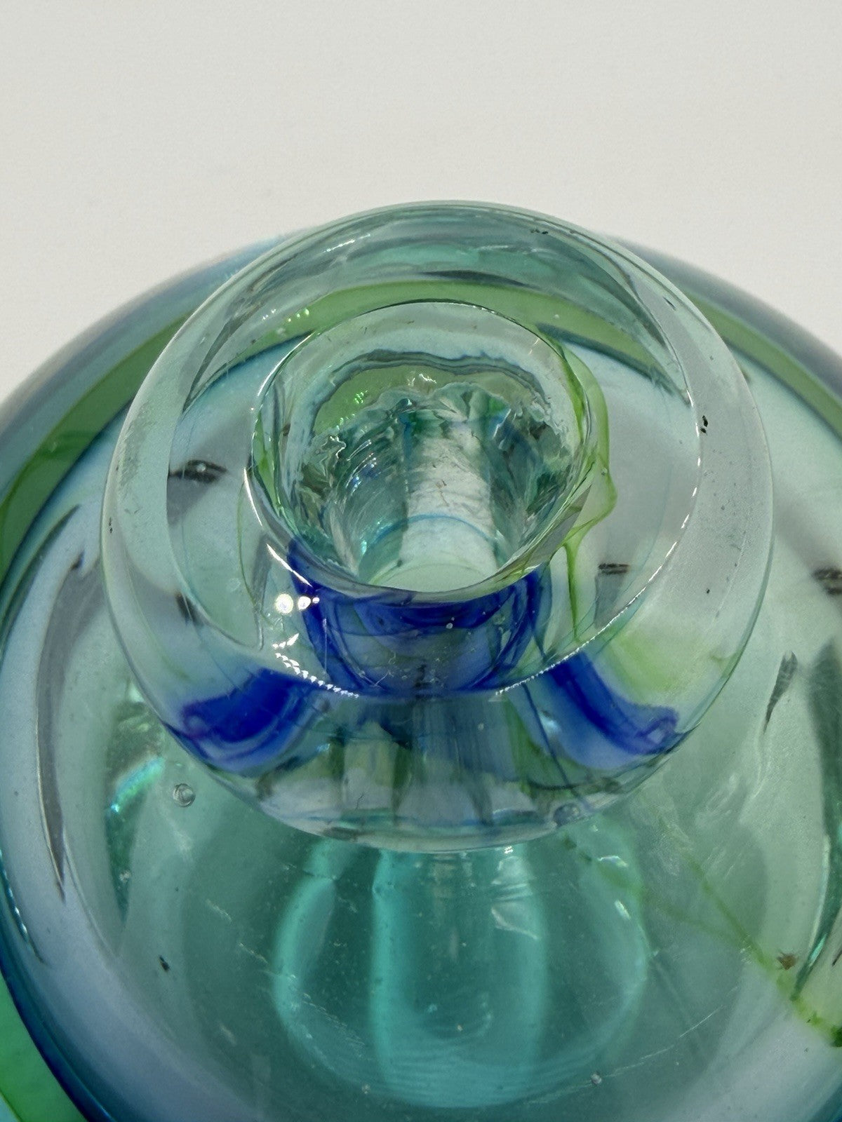 Vintage Murano Italy Flavio Poli Sommerso Faceted Art Glass Bottle Vase 4”