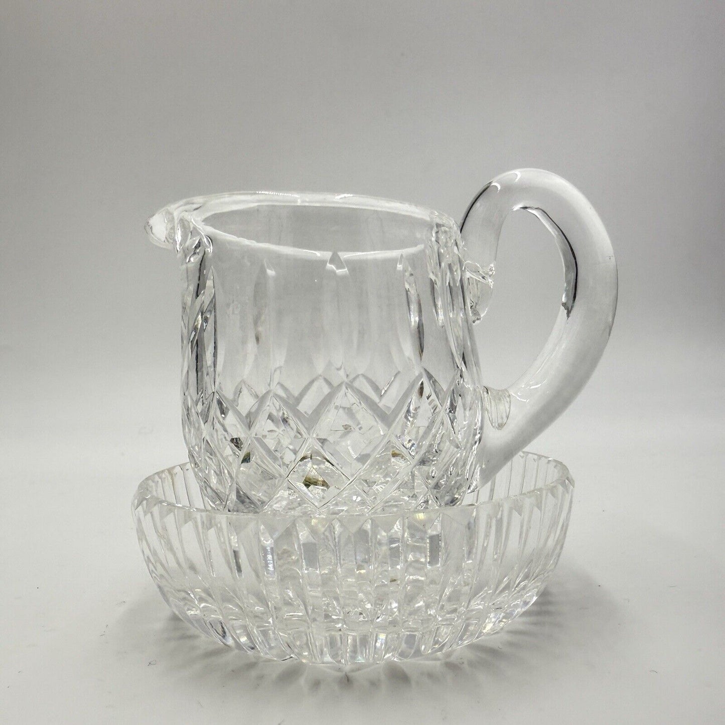 Waterford Crystal Ireland Mini Pitcher and Tray Dish 2 Pieces Vintage