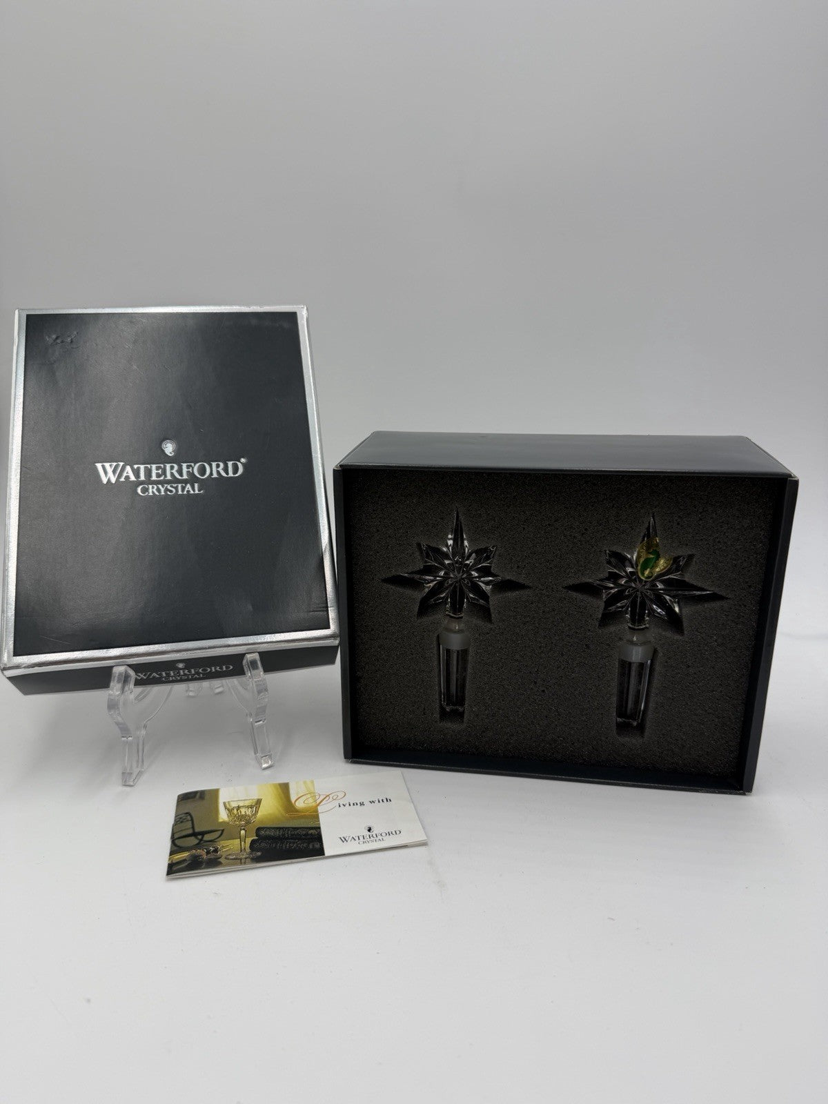 Waterford Crystal Austria congratulations Stopper Star Set 2 Boxed COA