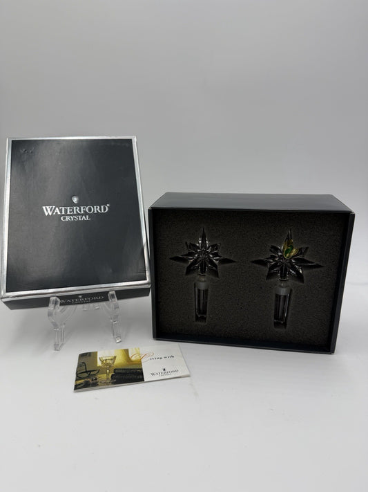 Waterford Crystal Austria congratulations Stopper Star Set 2 Boxed COA