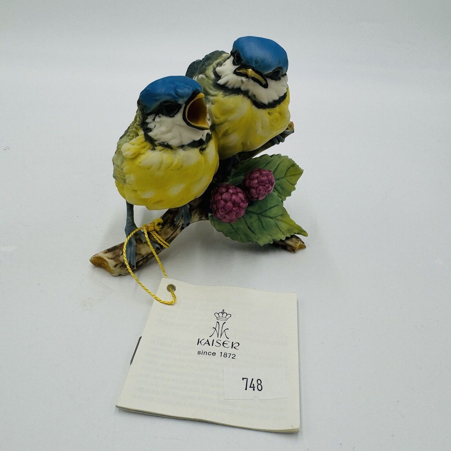 Kaiser Germany Porcelain Bisque Blue Tít  Birds Titmice Signed GAWANTKA Figurine