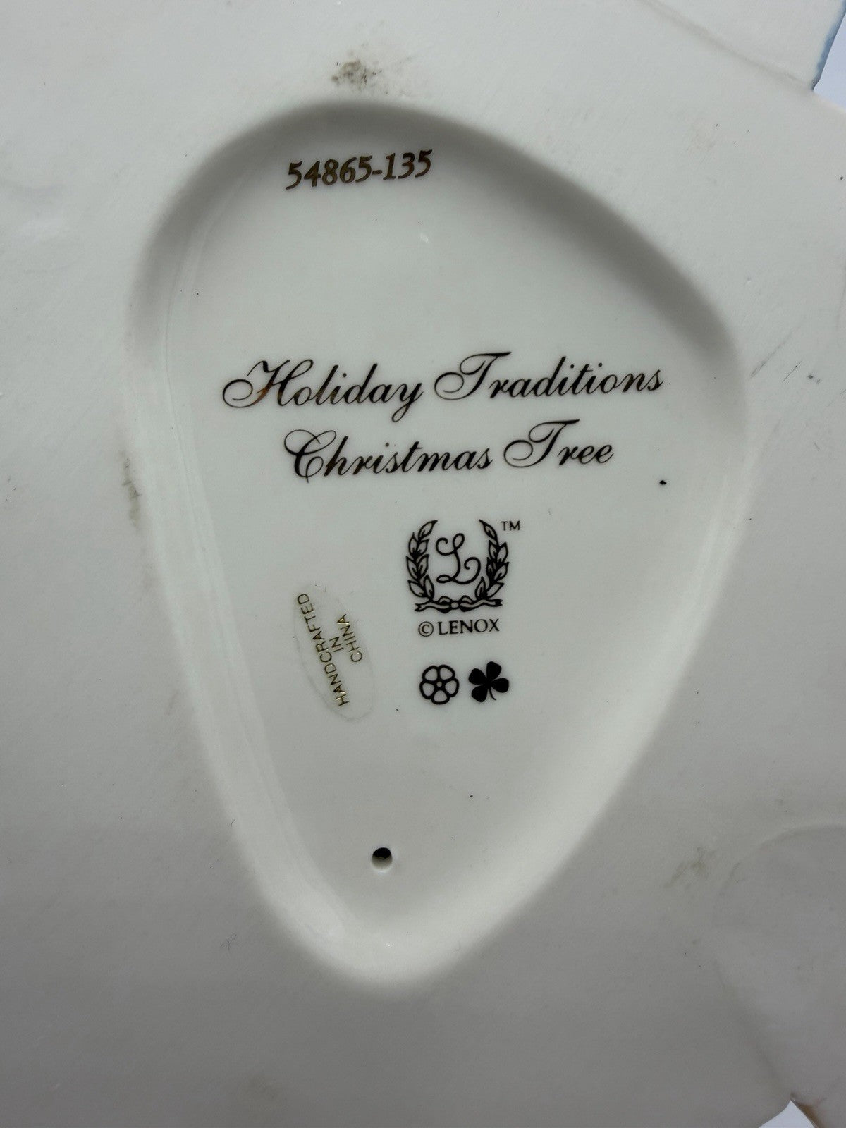 LENOX Porcelain Holiday Traditions Christmas Tree Note Prewritten Names 8.5”H