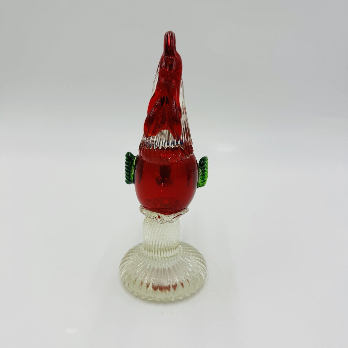 Hand Blown Art Glass Multicolor Rooster Figurine  Hand Crafted Chicken Bird 7in
