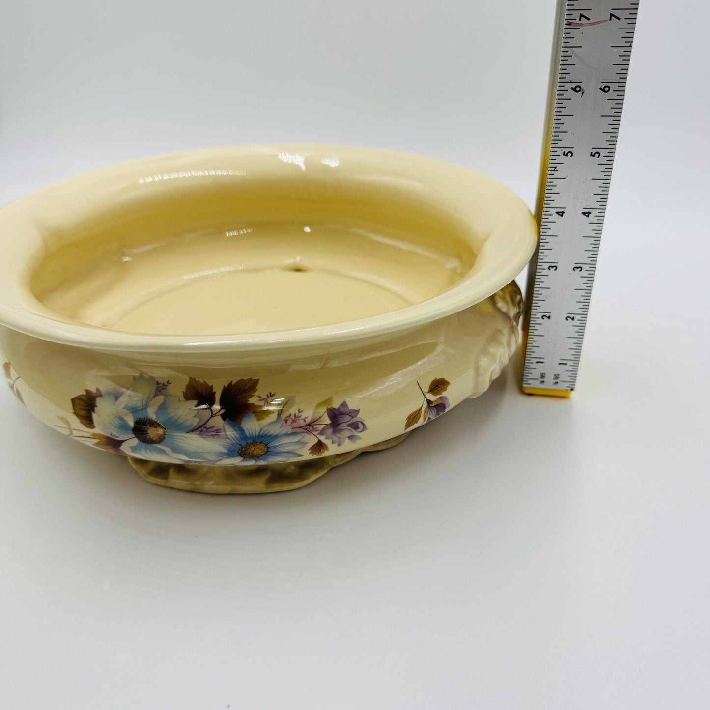 MCM Haeger USA Pottery Bowl Planter Ceramic Floral Rare #4293 3.5inH x 11inW
