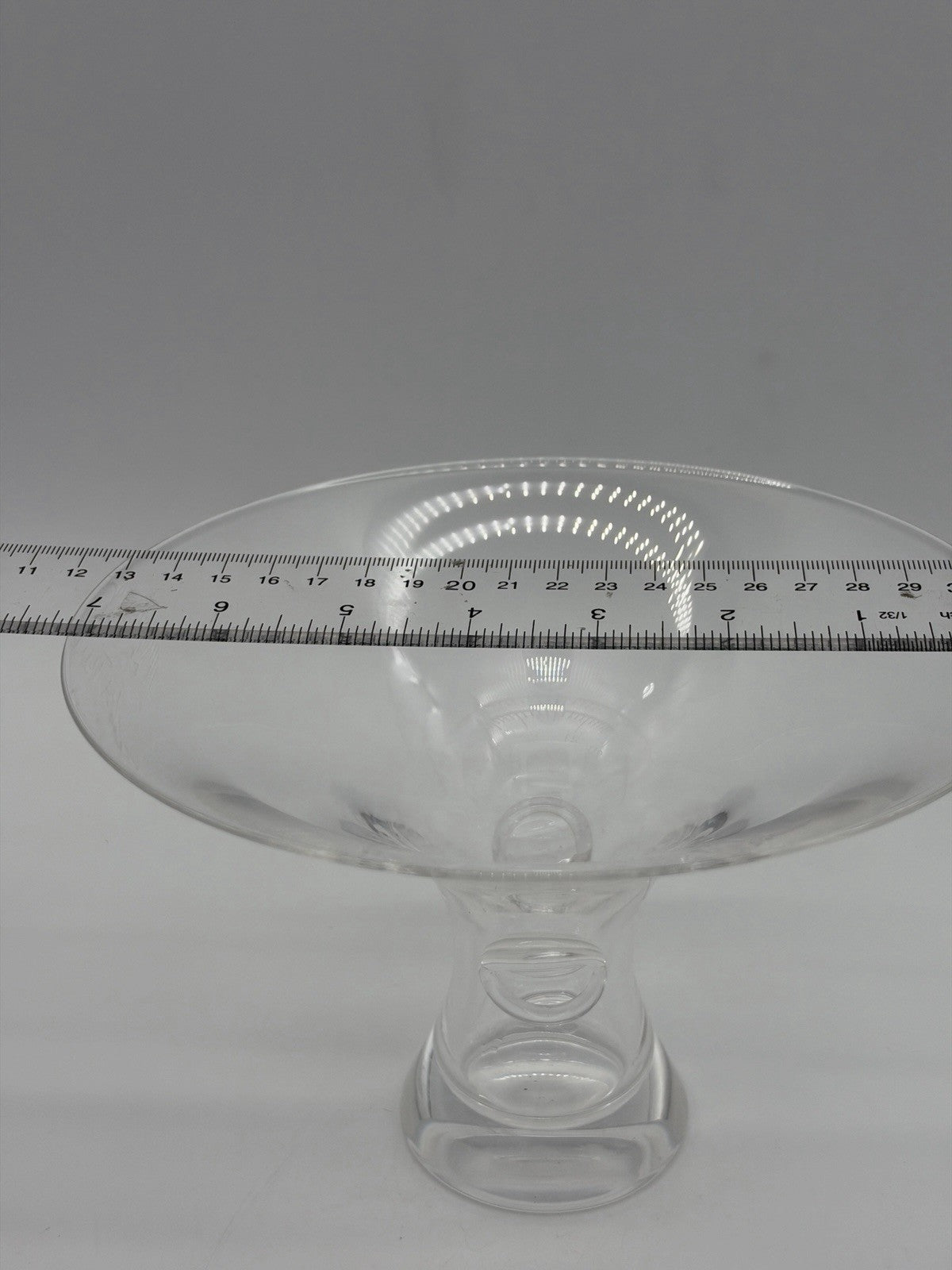 Steuben Signed Bouquet Trumpet Thumbprint Pinch Vase by George Thompson 7”x5”