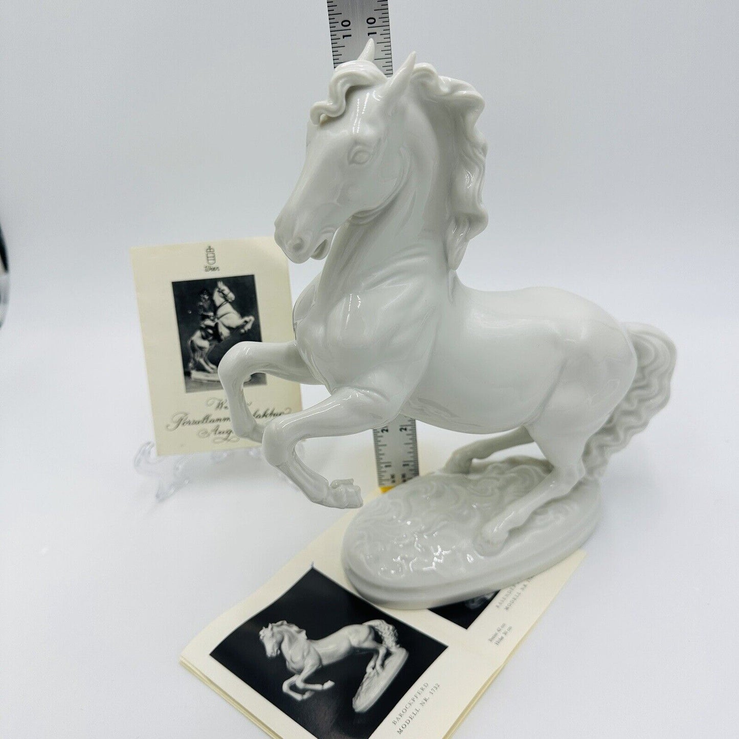 Wien Augarten Horse Porcelain Figurine Vienna Austria 1932 COA Porzellan White