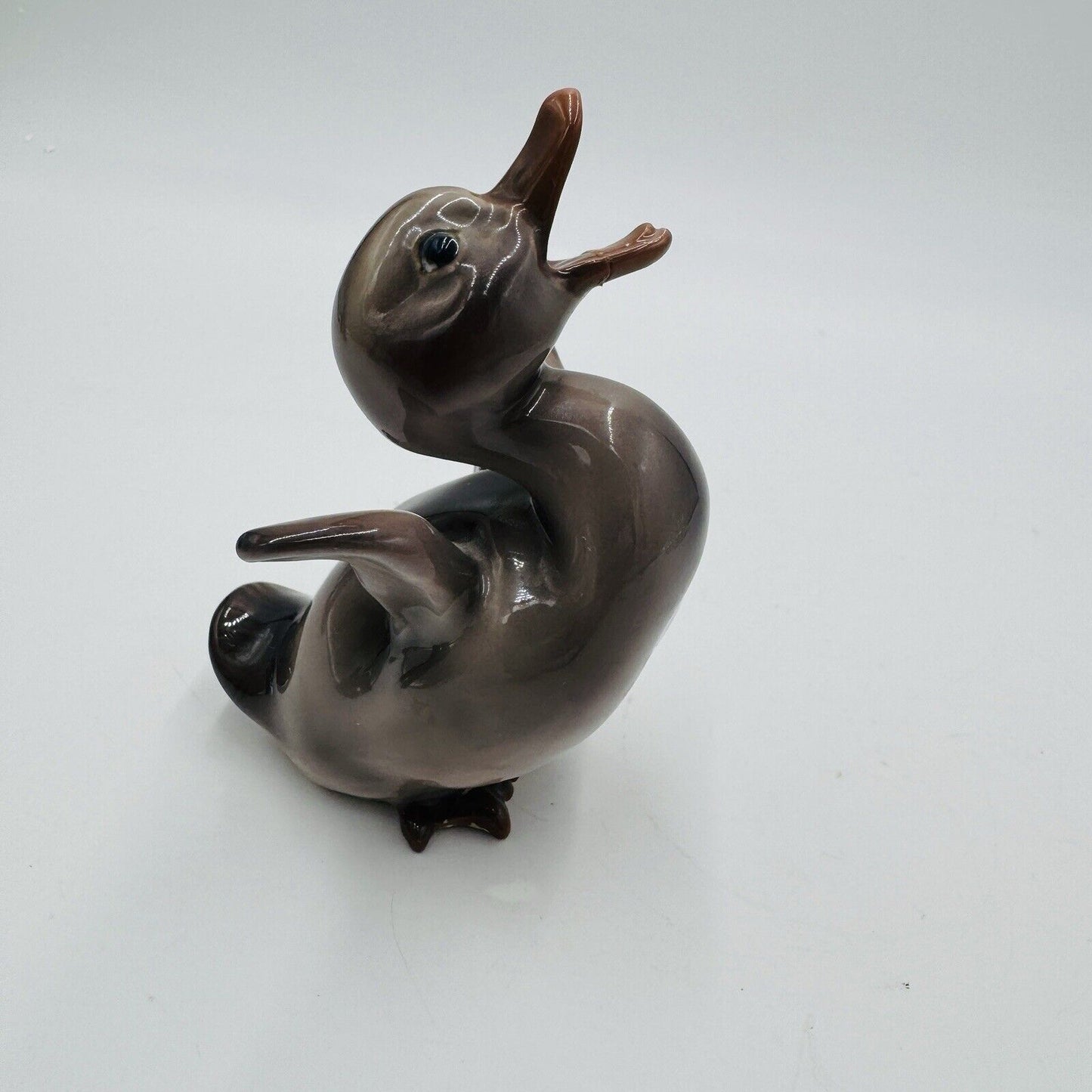 Dahl Jensen Copenhagen Denmark Porcelain Duckling #1032 c1960 Repaired Figurine